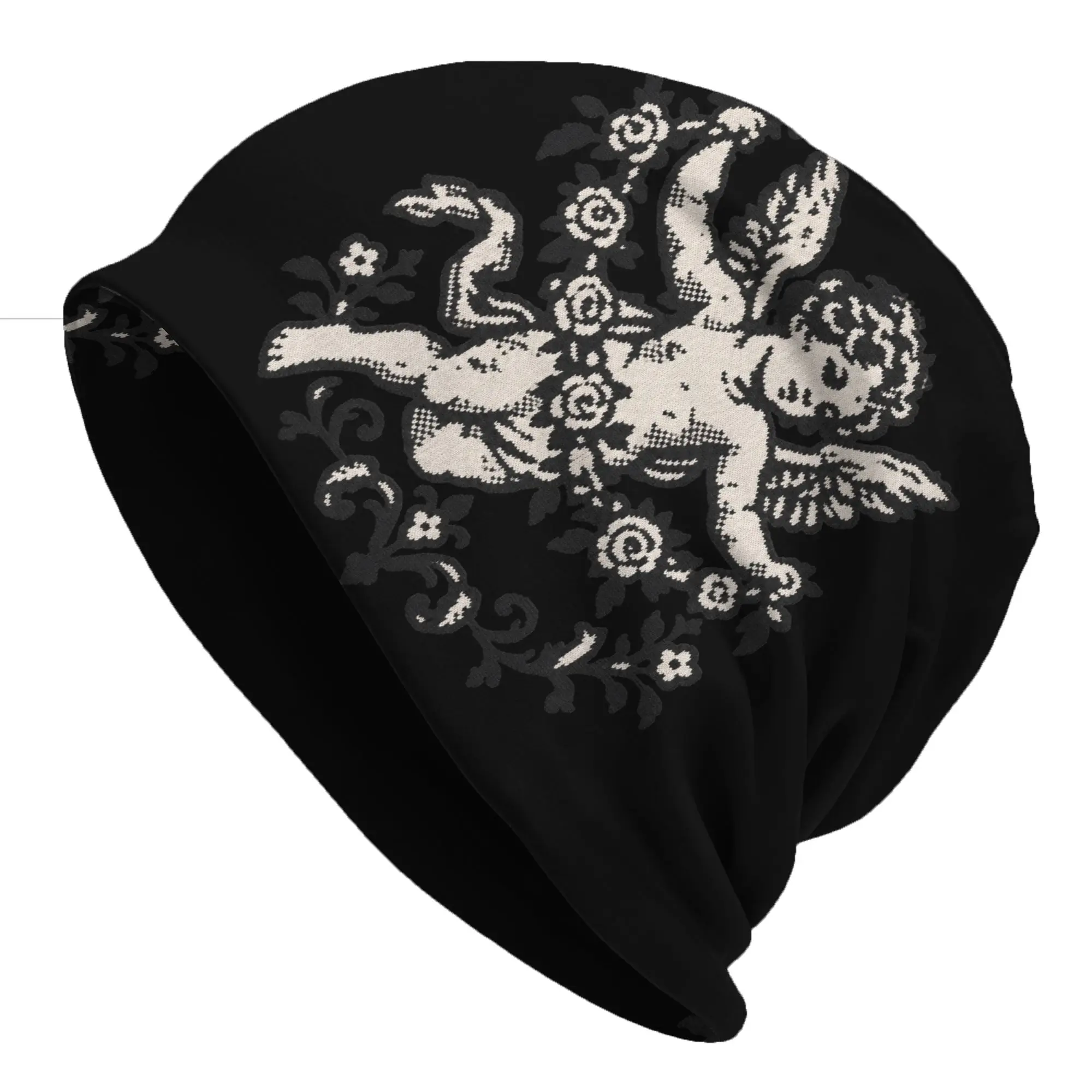 Autumn Styles Bonnet  Men Women's Thin Hat Flying Angel With Flowers Graphic Fall Cap Street Skullies Beanies Caps