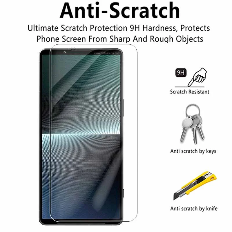 Funda de vidrio templado 4 en 1 para Sony Xperia 10 V Protector de pantalla para Sony Xperia X peria 5 V Xperia10V película protectora de lente de cámara