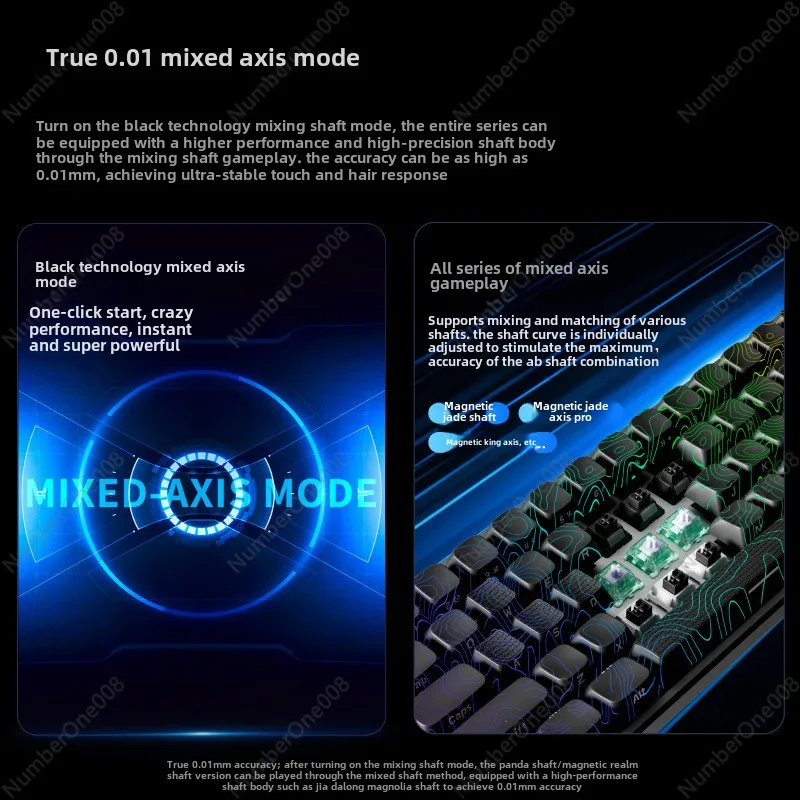 Tank68Pro الألومنيوم Tuotuo E-sports المحور المغناطيسي لوحة المفاتيح الميكانيكية السلكية مفتاح كامل الساخن مبادلة RT0.01