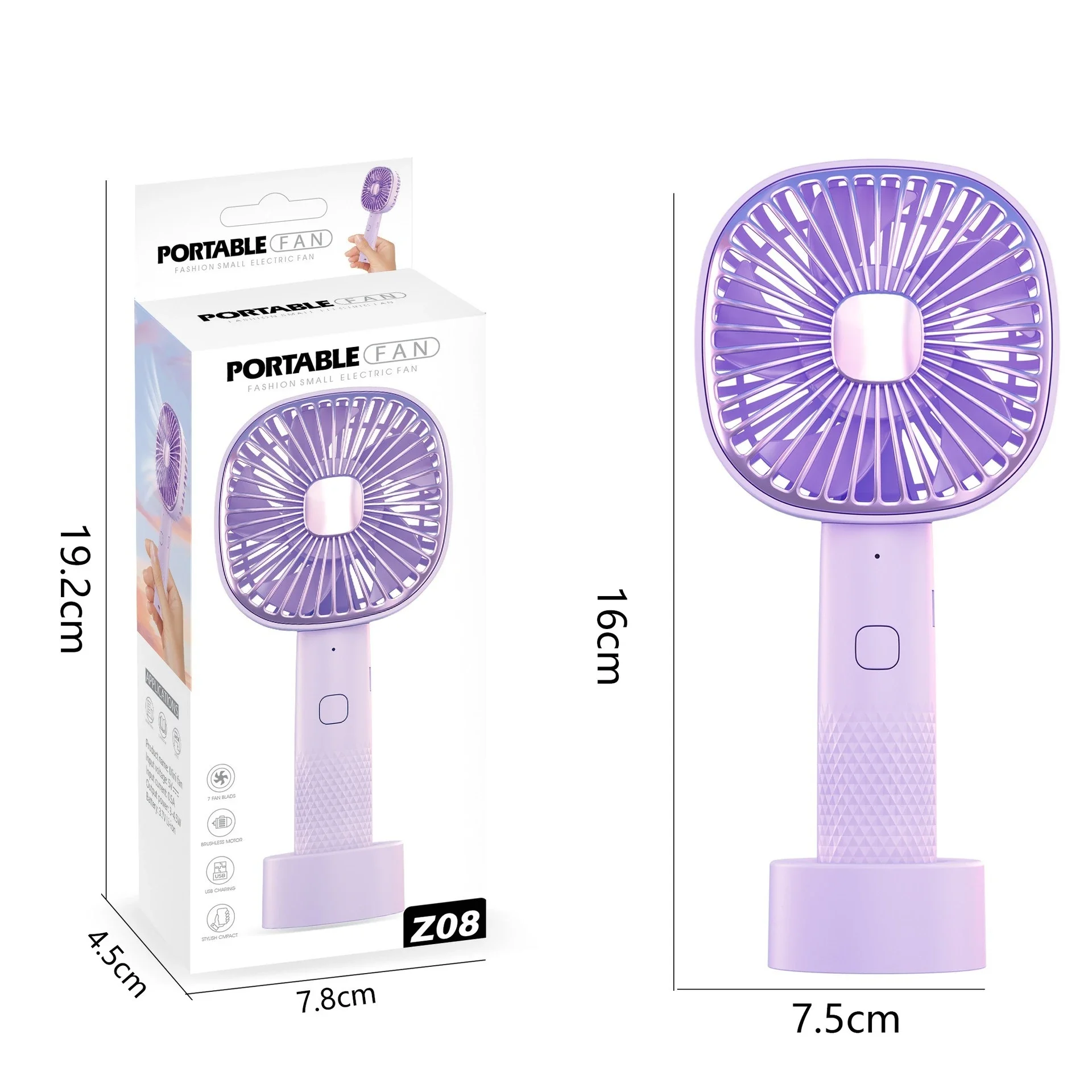 2024 Cross-border New Usb Small Handheld Rechargeable Mini Portable Small Fan For Home Dormitory Suction Fan For Window