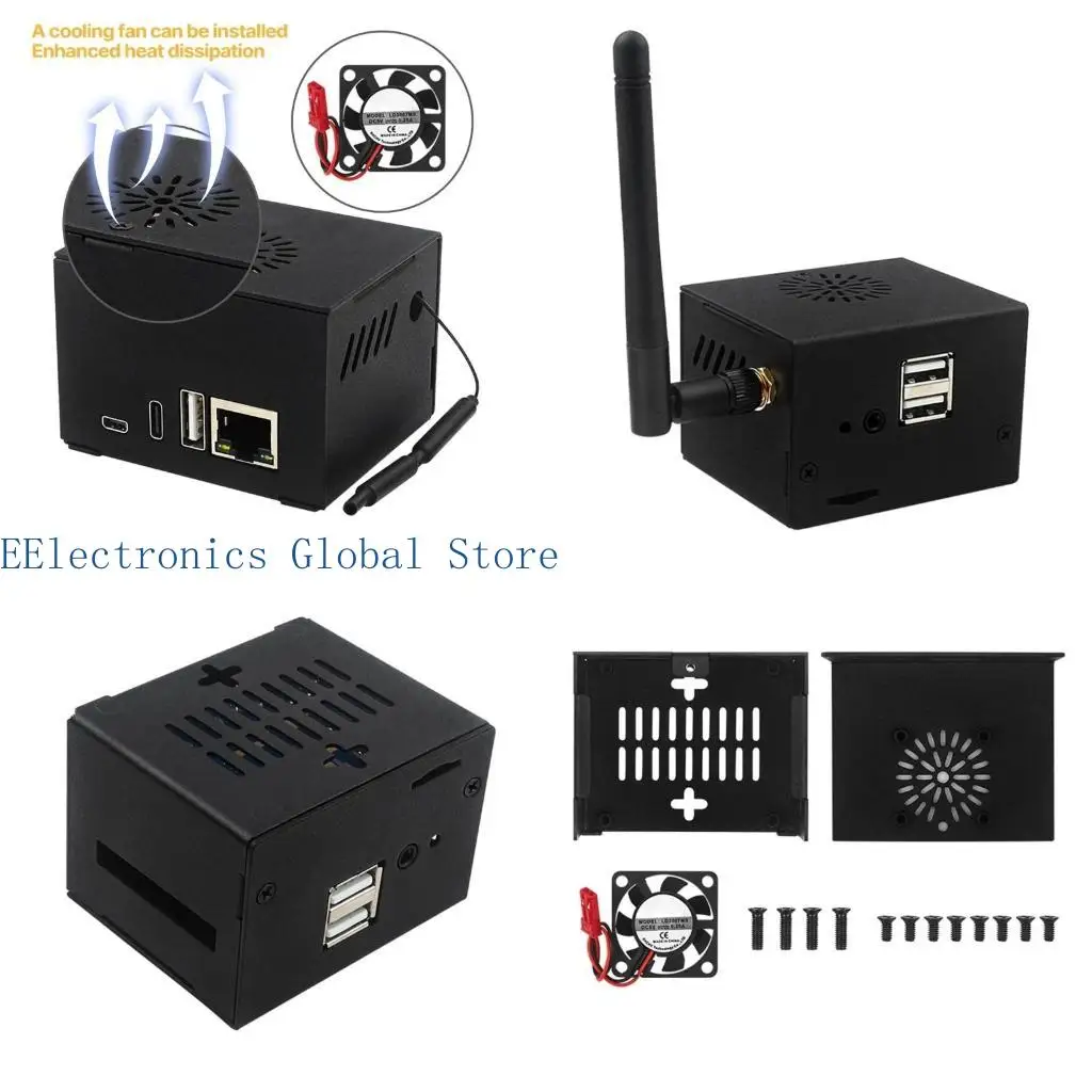 462B Heavy-duty Aluminum Alloy Case For Orange Pi Zero 3 Board Protector With Cooling Fan Enclosure Box Easy Install