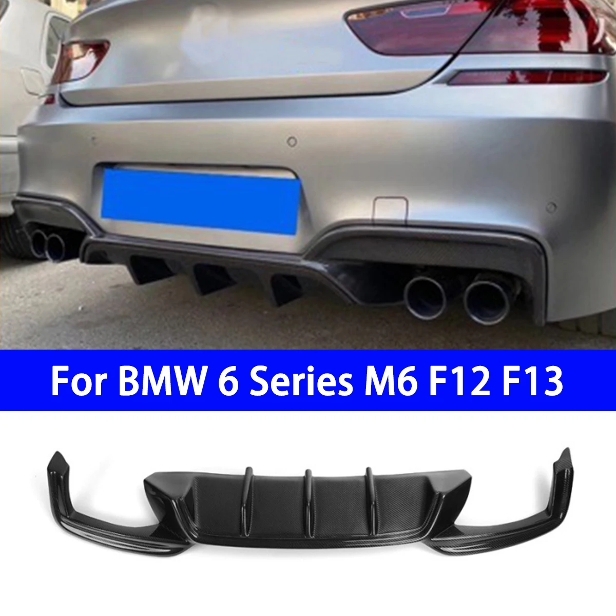 Suitable for BMW M6/F12/F13 Modified MP Model Carbon Fiber Rear Lip Spoiler Large Surround Rear Bumper