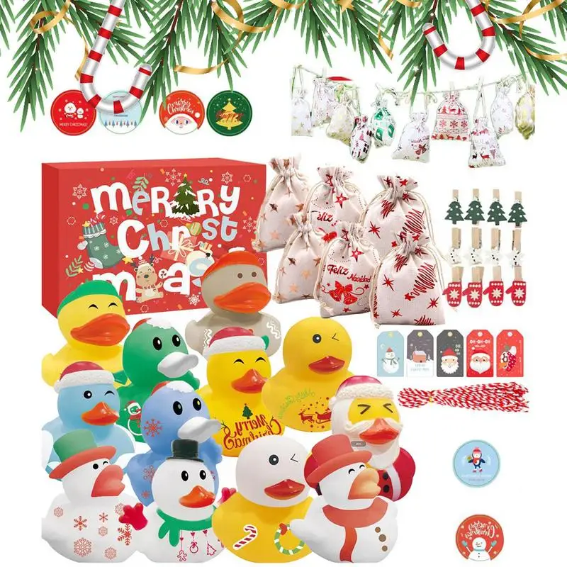 

Christmas Rubber Duck Advent Calendar 60pcs Countdown Rubber Ducks Toys For Girls Christmas Gifts For Girls Toddler Kids And
