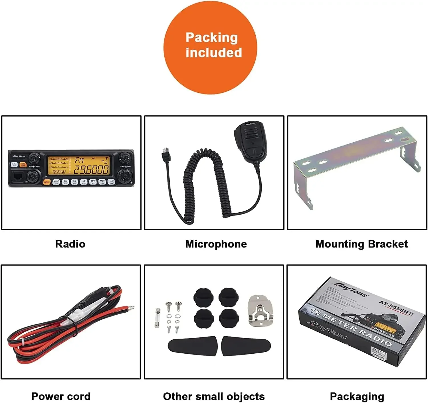 AT-5555N II 10 Meter Radio for Truck, with CTCSS/DCS Function, High Power Output 60W AM PEP,50W FM,SSB 60W