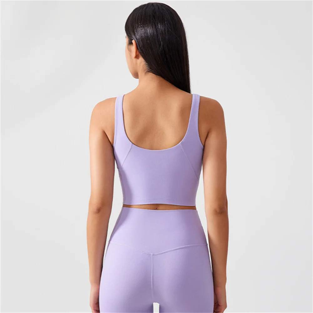 Sports Bra for Women Yoga Top Fixed Chest Pad Gym Vest Shock-proof Workout Tops Yoga Clothes U-shaped Back Fitness Crop Top