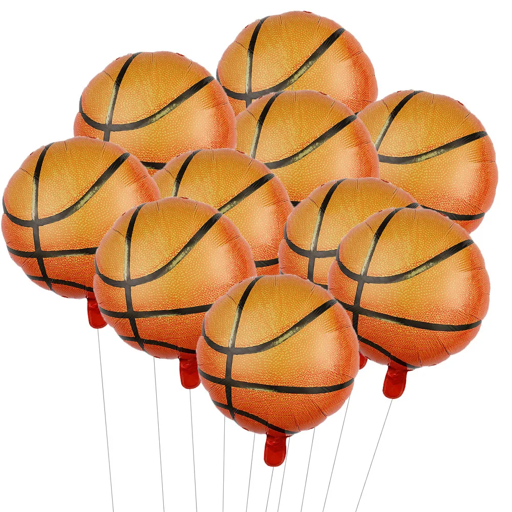 10 Stück 18 Zoll Basketball-Ballons aus Aluminiumfolie, Partyzubehör für Geburtstag, Welttag der Schulkinder, Dekoration, Geburtstagsgeschenk