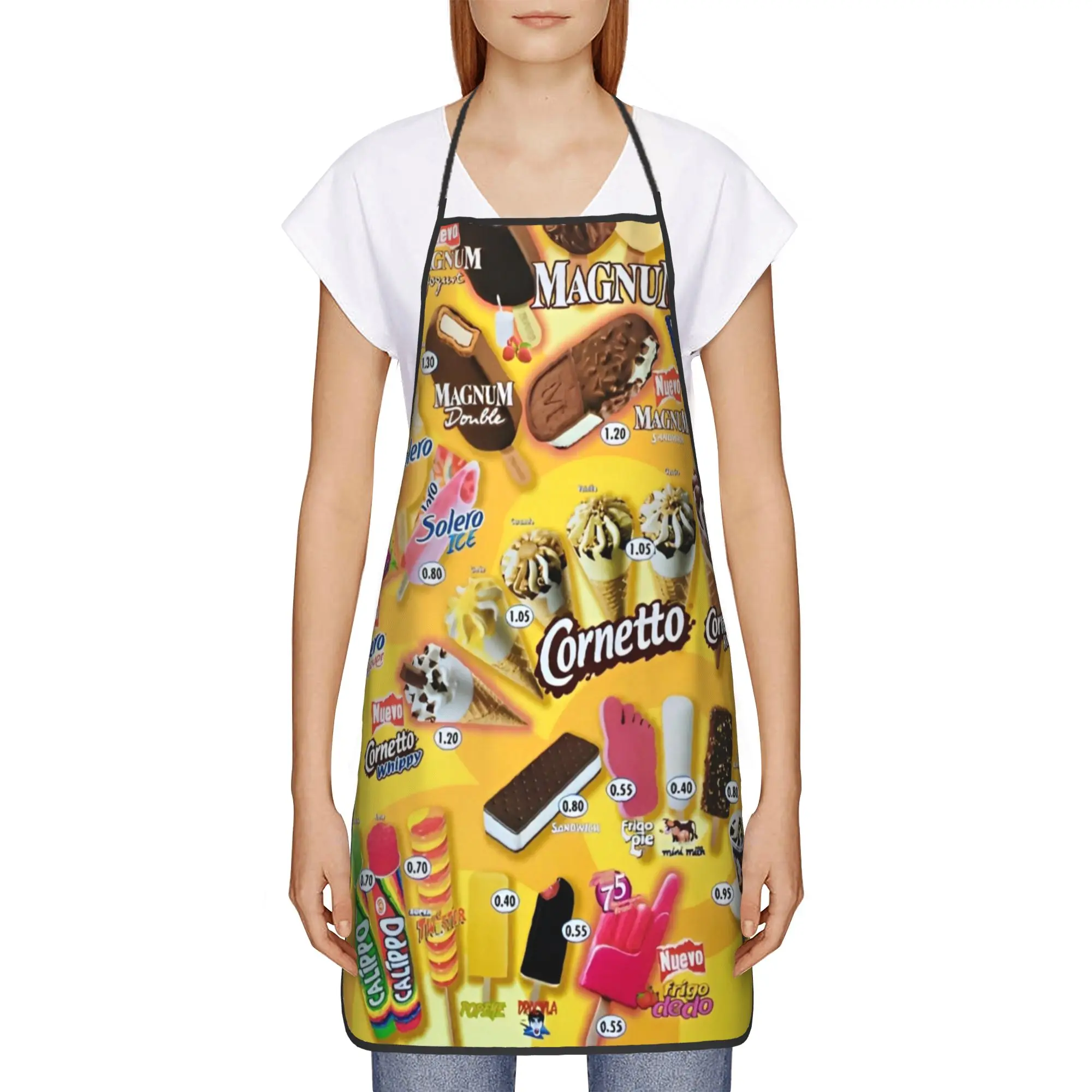 

Ice Cream Apron Cute Cooking Kitchen Accessories Barbecue Manicure Aprons without Pocket