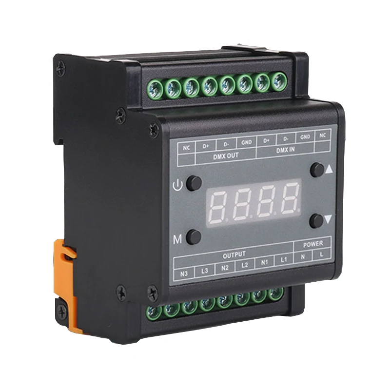 

DMX302 DMX triac led dimmer brightness controller AC90V-240V 50Hz/60Hz Output 3channels 1A/CH