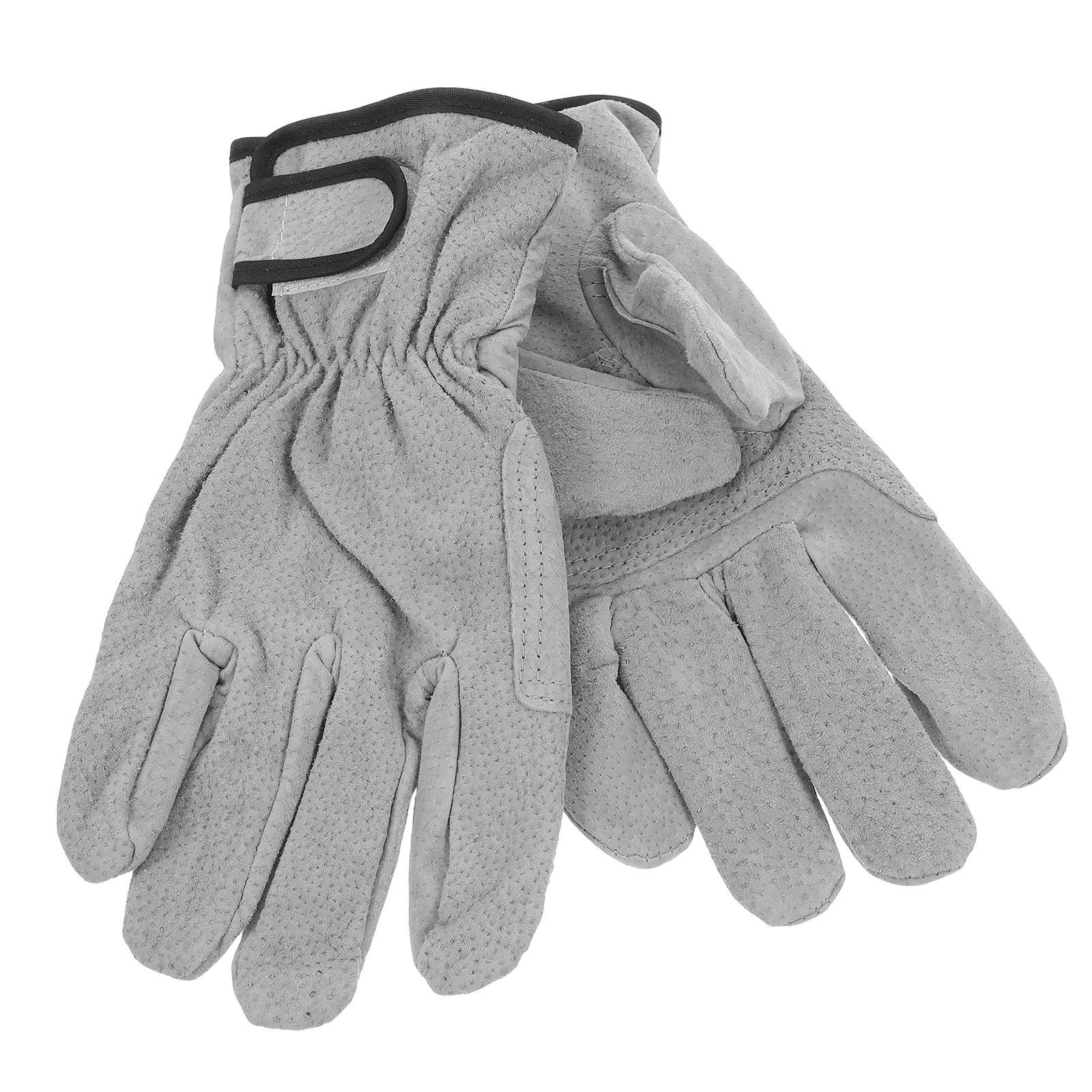 

Welding Gloves Heat Resistant Blacksmith Forging Grey Safety Work Gloves Welder Short Design Durable Material Reinforced Palm