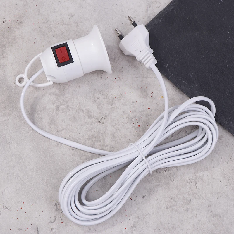 EU Plug 220V 4M Power Cord Cables E27 Lamp Base Holder With Switch For Pendant Led Bulbs Fixture Hanglamp Suspension Socket