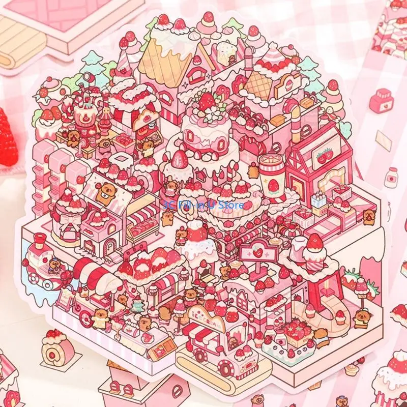 G8ta Capibala World Szene Aufkleber Miniaturisierte Landschaftsaufkleber DIY -Szene Machen Sie Aufkleber Journaling Supplies