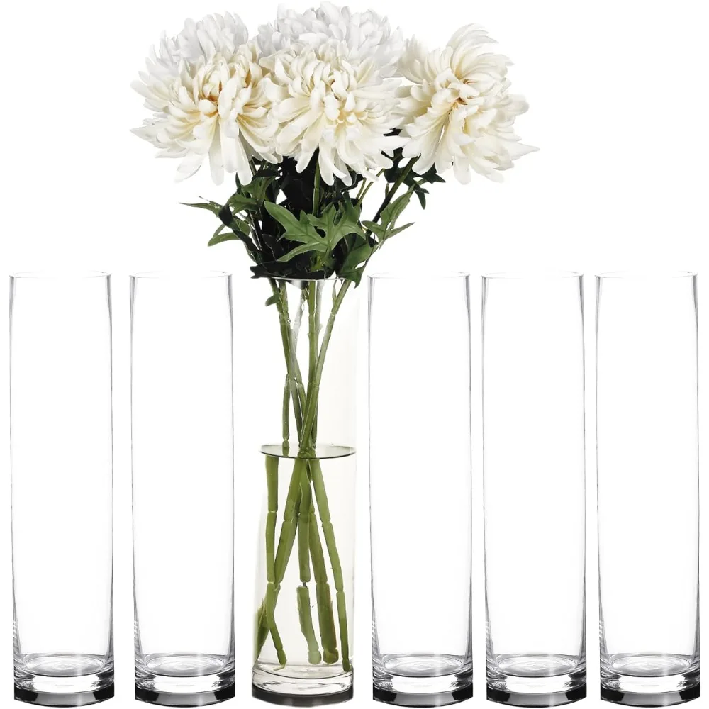 

Cylinder Glass Vase, 20" Clear Cylinder Vases, Cylinder vase for Wedding Centerpiece.