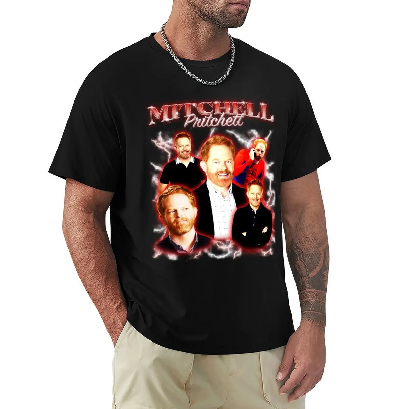 Mitchell Pritchett T-Shirt Regular Fit Plain Tee Shirt