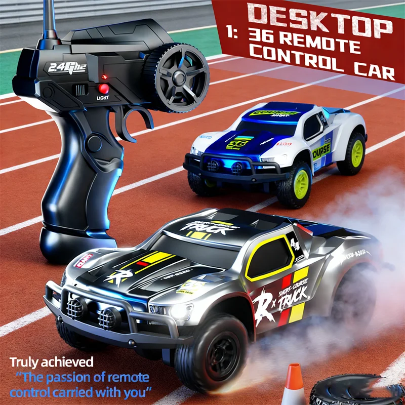 

HuangBo Mini 1:36 Scale 4WD RC Short Course Truck 2.4GHz Remote Control High Speed Off Road Rechargeable Racing Toy For Boys