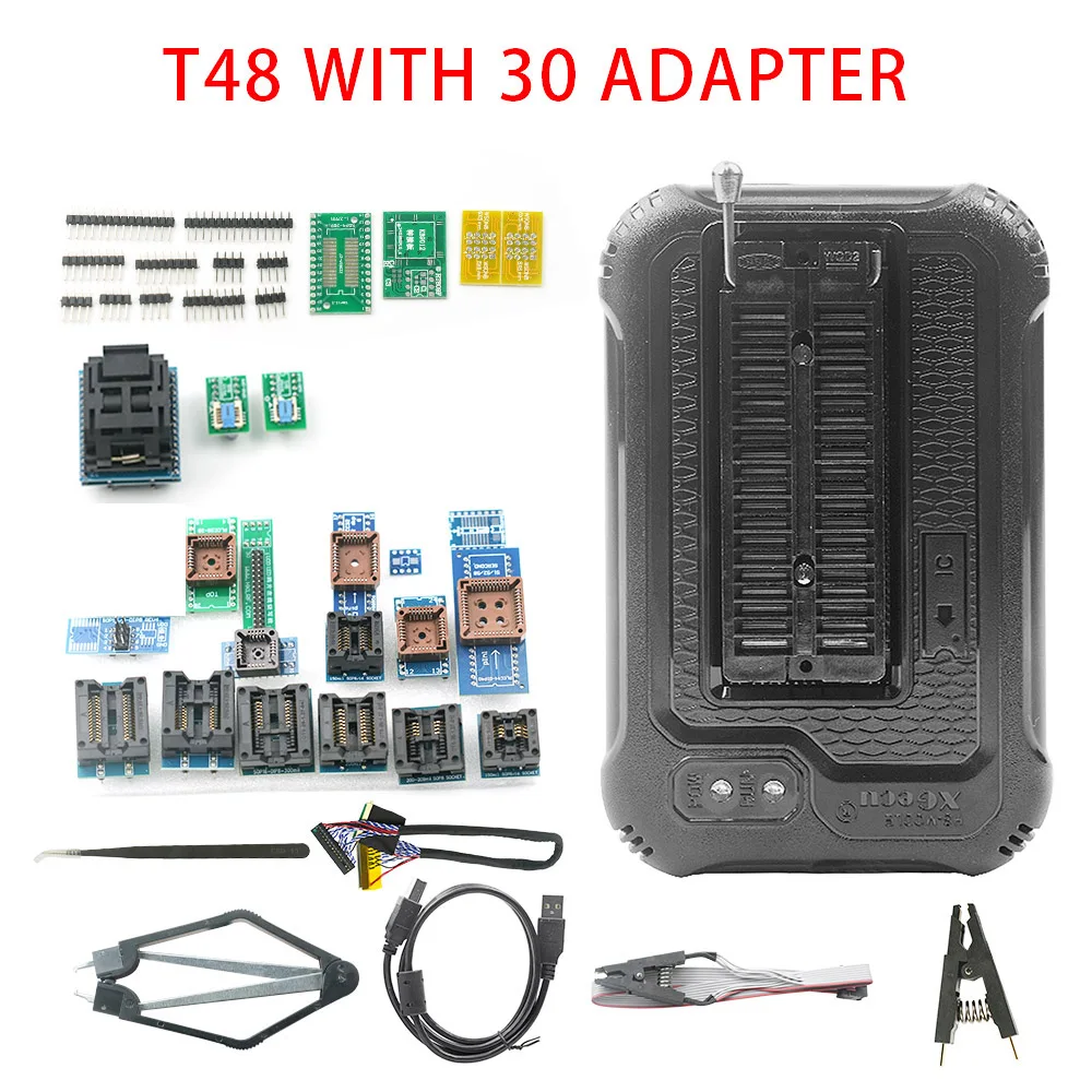 

Free Shipping XGecu T48 [TL866-3G] Programmer+30 adapters Support 31000+ ICs for EPROM/MCU/SPI/Nor/NAND Flash/EMMC/ IC TESTER