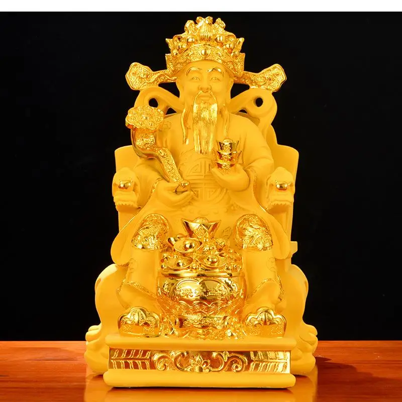 Modern Home Decor Buddha Statue Living Room Family Lucky Gold Plated Resin Crafts Office Decoration Sculpture Gift - Image 4
