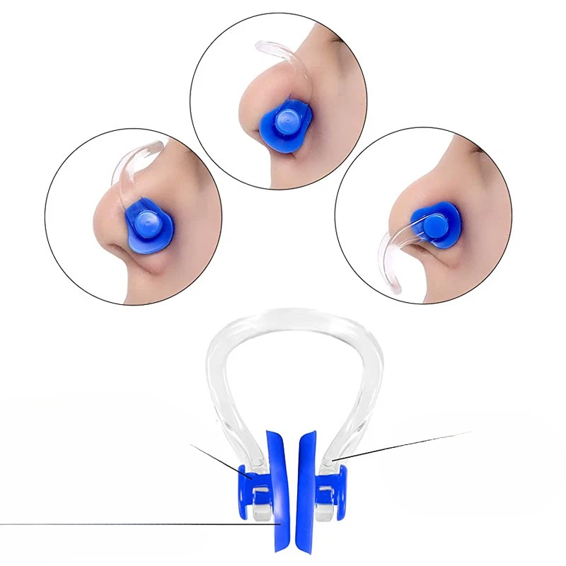 حمام سباحة لينة مشبك الأنف سدادة الأذن مجموعة محاصر سيليكون المطاط للجنسين معدات السباحة الأطفال المبتدئين الملحقات الأساسية