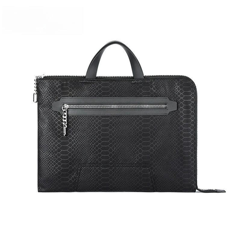 

Snake leopard print waterproof PU texture computer bag, fashionable business commuter handbag