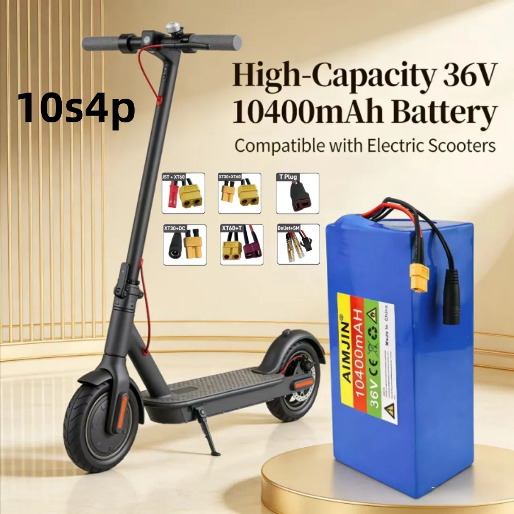 

100% оригинальный литий-ионный аккумуляторный блок 36В 10S4P 10400мАч 500Вт высокой емкости – BMS и разъем опционально