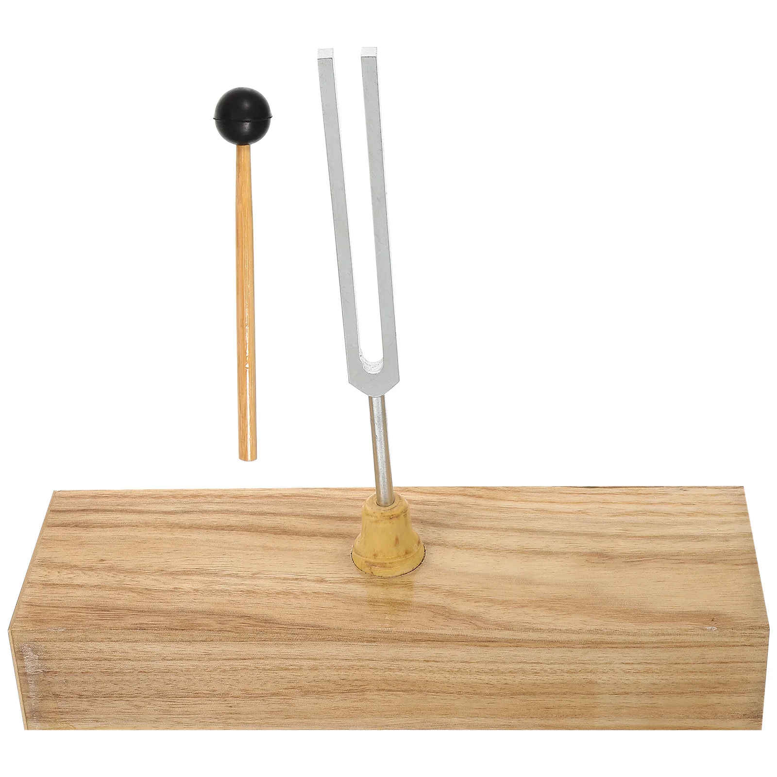 

1 set 1 Set Resonance Tuning Fork With Hammer For Physical Experiment Acoustic Testing Tool Wooden Base Metal Material Science