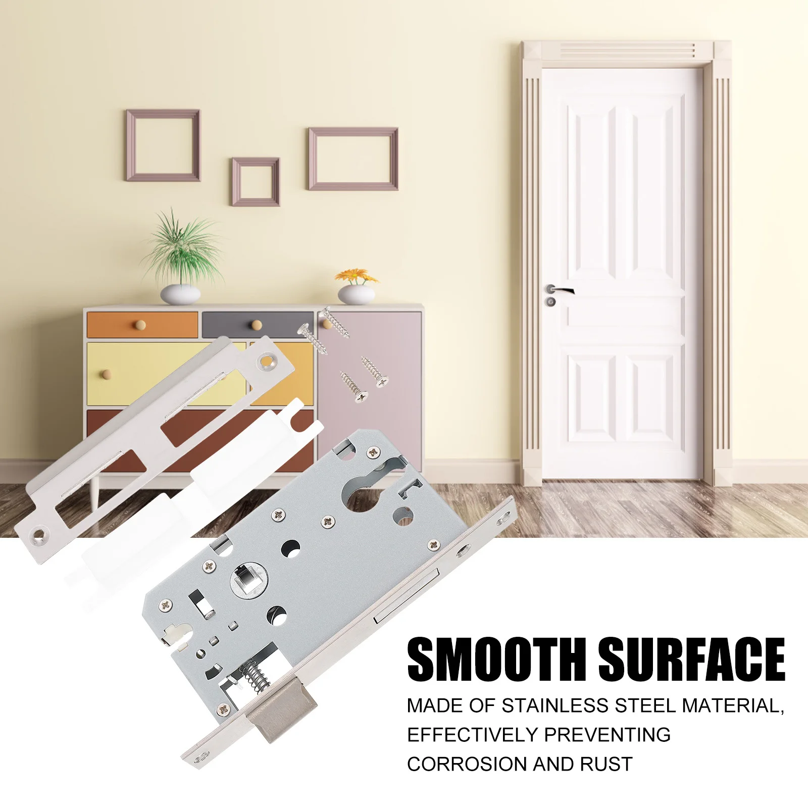 

Universal Lock Core Stainless Steel Reversible Door Latch For Entry Room Home Office Use Durable Smooth Surface Fast