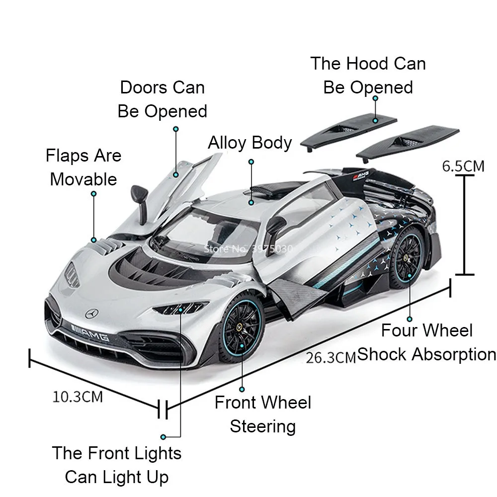1:18 Lambor Huracan Sterrato ONE juguetes coches de aleación modelos puertas abiertas coche deportivo en miniatura volante vehículos para niños regalos