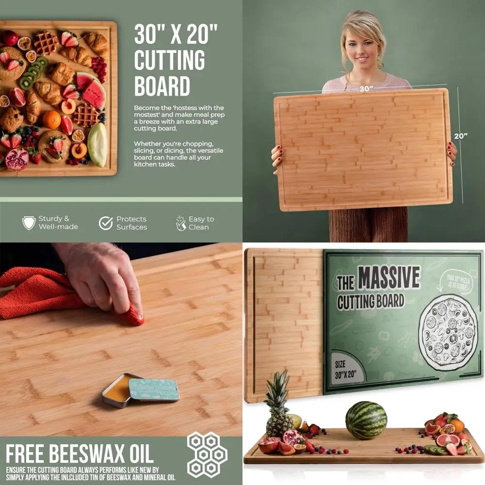 

Экстравагантная бамбуковая разделочная доска 30x20 — сверхпрочная кухонная доска для мяса, овощей и дрессировки