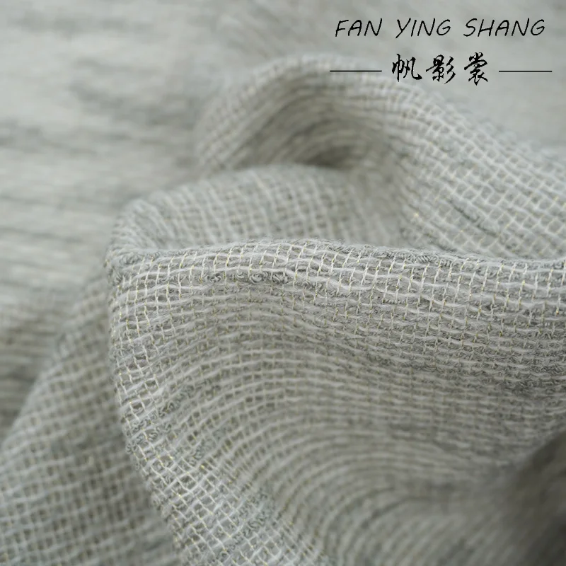 قماش تويد من الصوف الذهبي الجاكار الرمادي لعام 2025 لسترة المعطف Telas Para Costura Tissus Couture ткан خياطة المواد القماشية #1