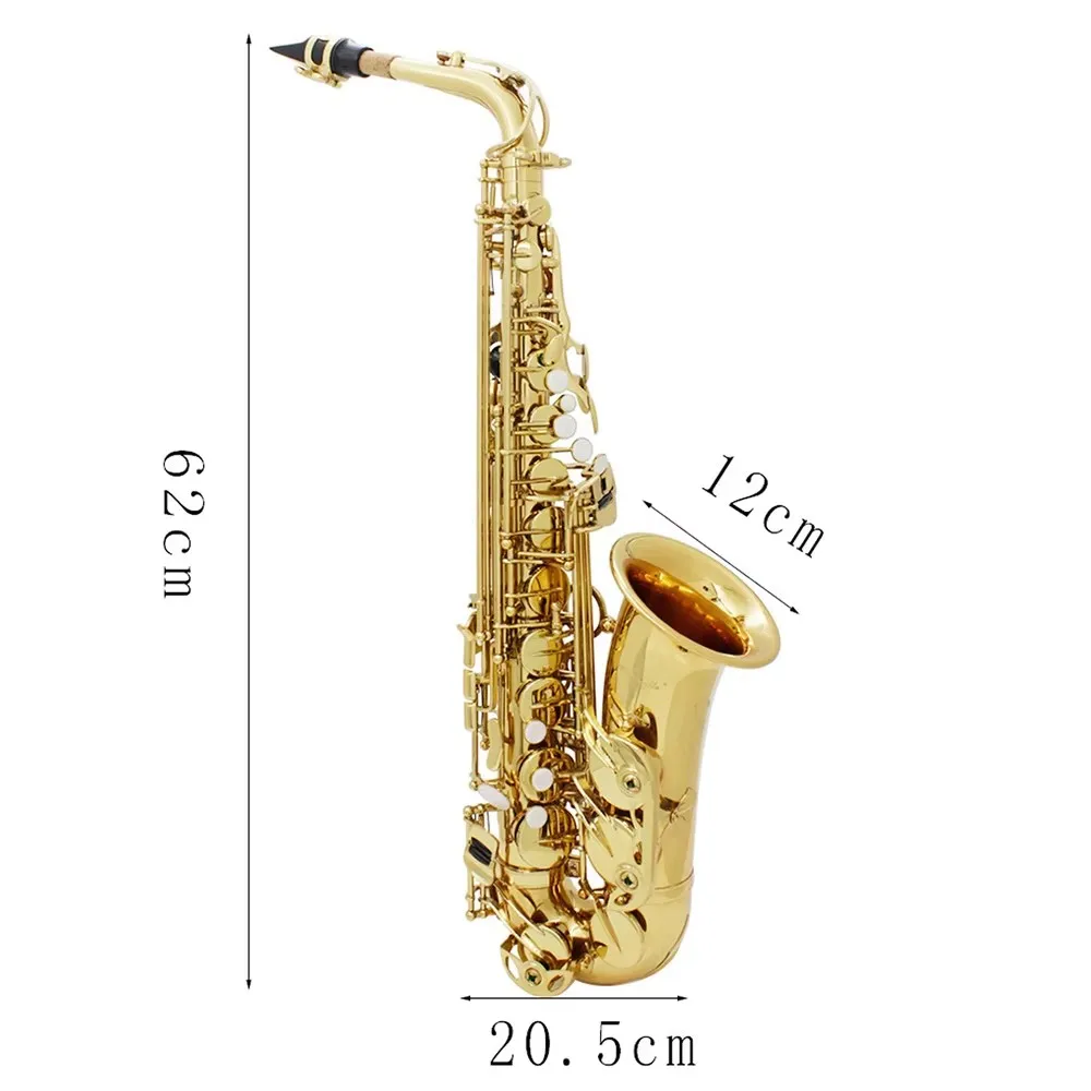 Golden Alto Saxophone Eb E Flat Professional Woodwind Instrument Brass Sax With Box & Mouthpiece Musical Instrument Accessories