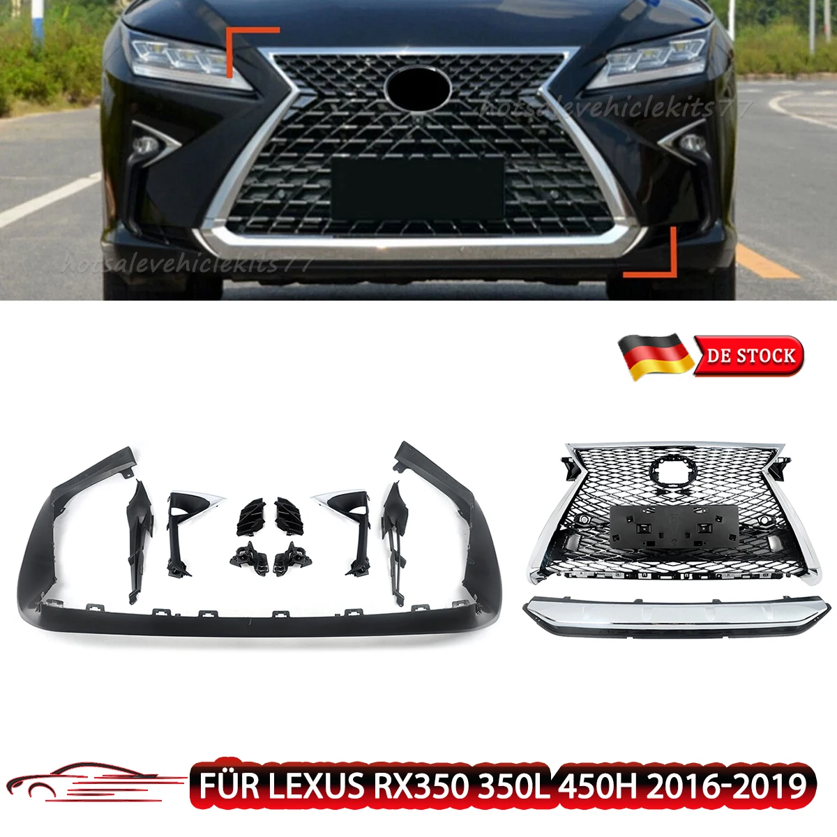 Fit for  Lexus RX350 RX350L RX450H Front Bumper Upper Centre Grills Trim F Sport Style Grille Assembly 2016 2017 2018 2019