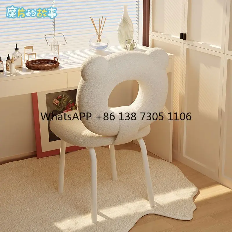 

Light luxury makeup bedroom simple backrest girl makeup home manicure chair dresser stool cream wind