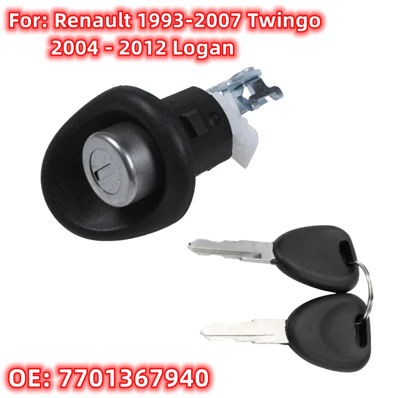 XIEAILI OE:7701367940 OEM Car Tailgate Trunk Lid Lock Cylinder Auto Door Lock Cylinder For Renault Twingo Logan  K832