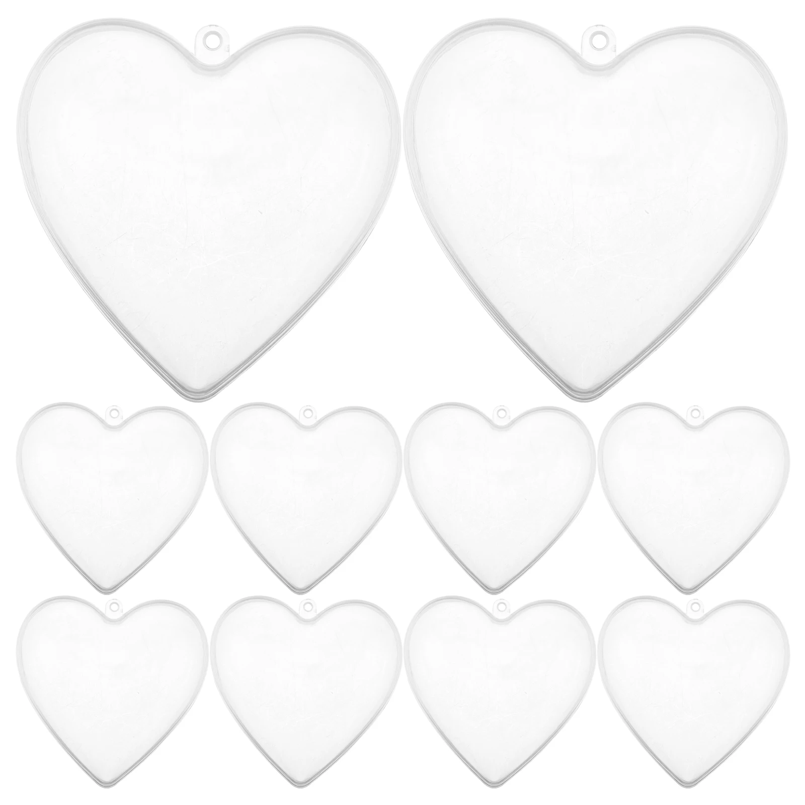 

10pcs Transparent Heart Shaped Fillable Balls Clear Plastic Baubles For Diy Wedding Christmas Decorations Valentine Tree Ball
