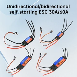 2-6S 30A 60A ESC Dwukierunkowy, samonapędzający się, bezszczotkowy, elektryczny regulator prędkości Samostartujący ESC do przodu/do tyłu