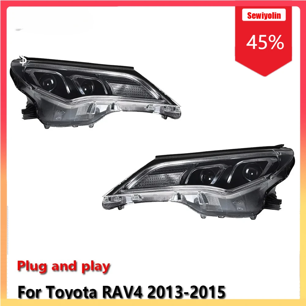 

Автомобильные светодиодные фары, автомобильные детали для Toyota RAV4 2013-2015, противотуманные DRL, стоп-сигнал, указатель поворота, Plug and Play