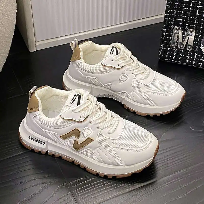 2024 Nieuwe Hot Selling Dames Mesh Casual Schoenen Comfortabele En Ademende Dikke Zolen Vrijetijdsschoenen Dames Sportschoenen