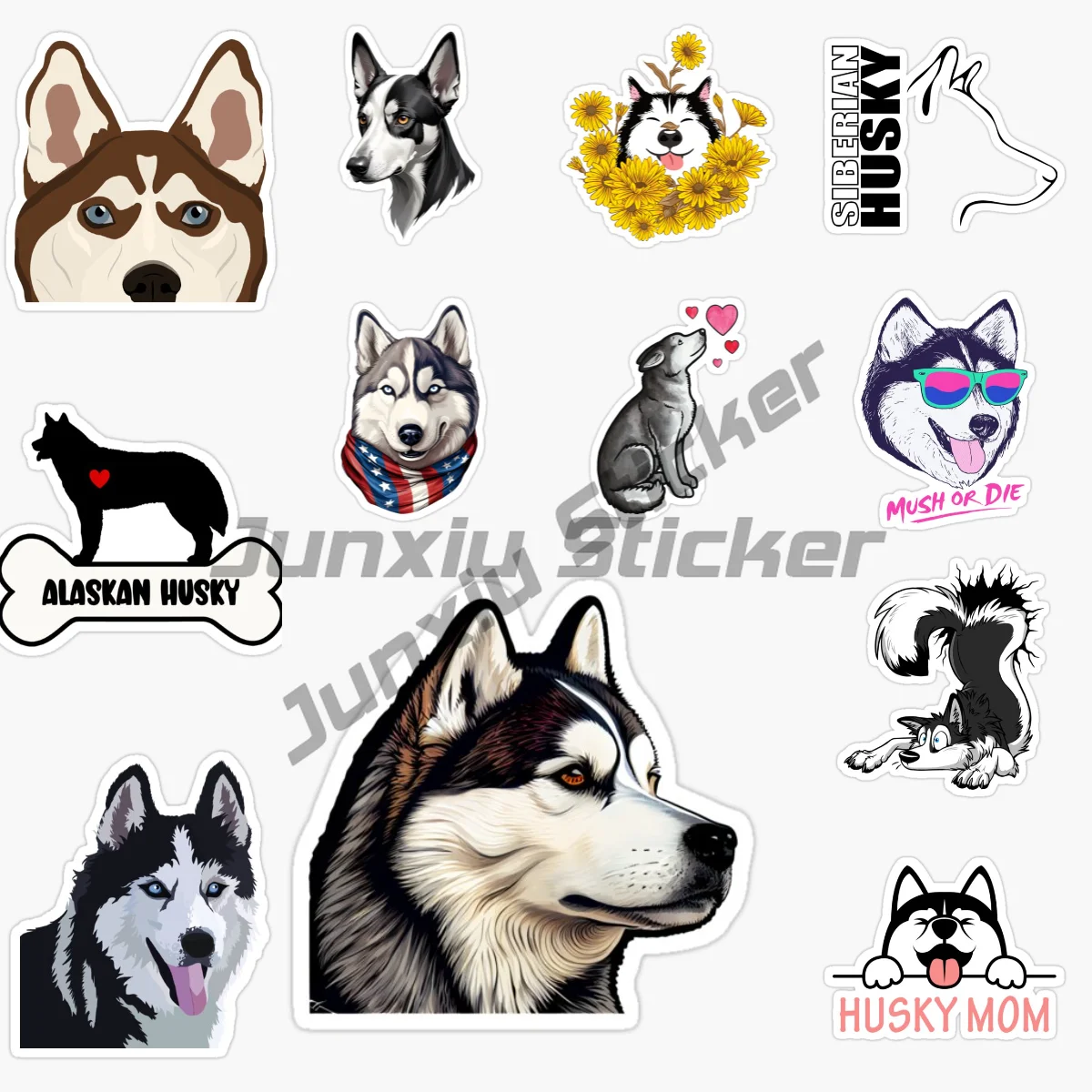 

Creativity Smiling HUSKY Dog Car Stickers Breed Bumper Sticker for Laptops Tumblers Windows Cars Trucks Walls PVC Decal