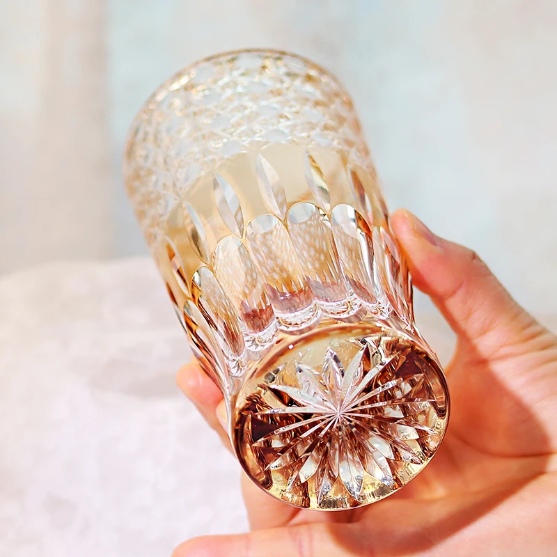 

Premium hand blown hand-carved crystal glass Highball Glass whiskey glass Japanese cut style wine glass creative gifts