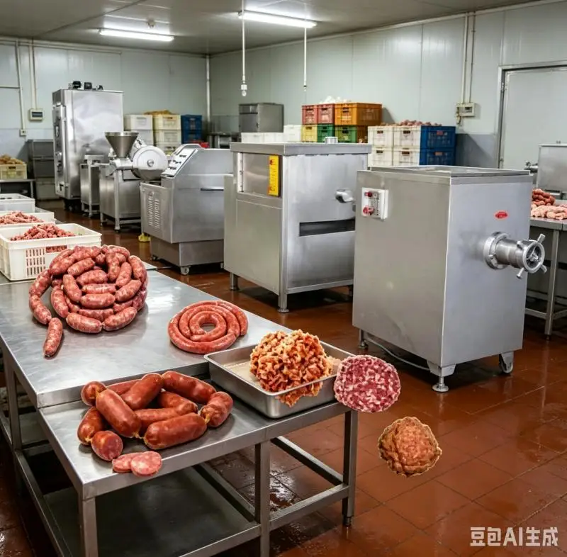 Meat Sausage Fill Automatic Quantitative Bologna Salami Make Line Machine Process Plant Hot German Customized