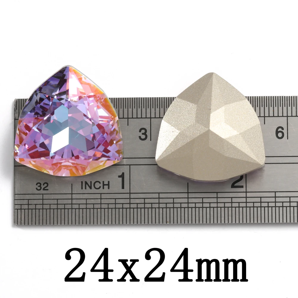 24mm Trillant Fancy Stones Pointback Glass Rhinestones For Sewing Glitter Red Blue Crystal Strass Art Crafts Supplies — zdjęcie 3