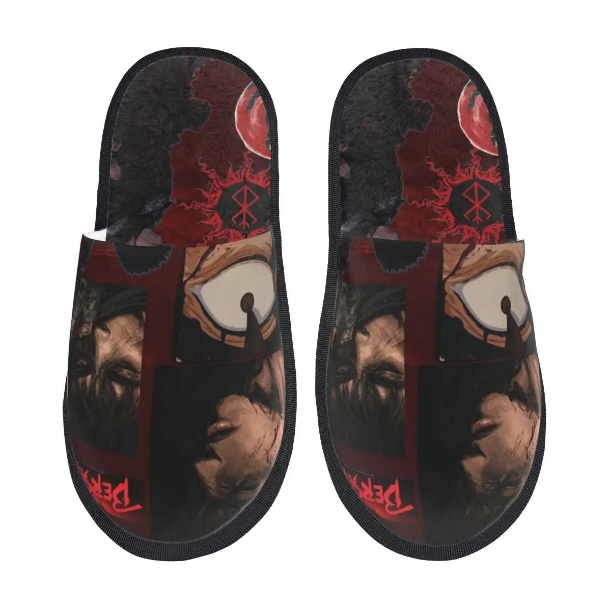 Japan Anime Berserk Guts House Cotton Slippers Living Room Soft Household Fur Slides Slippers Non Slip