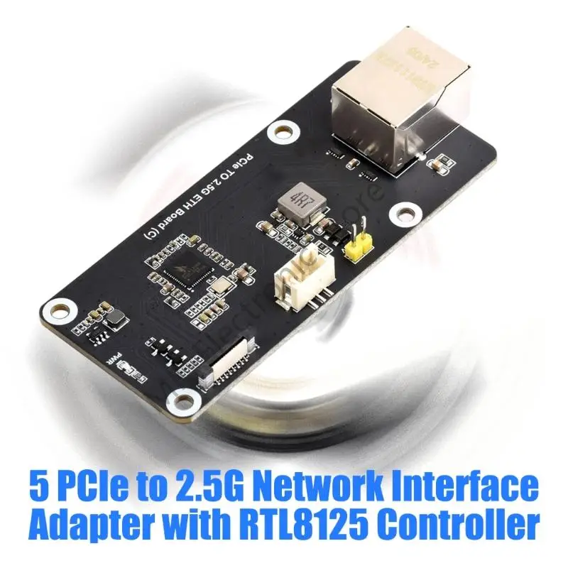 R2LF 2.5G Ethernet Converter for RPi 5 PCIe Slot Power Supply Networking Adapter Plate Board Space Saving Accessories