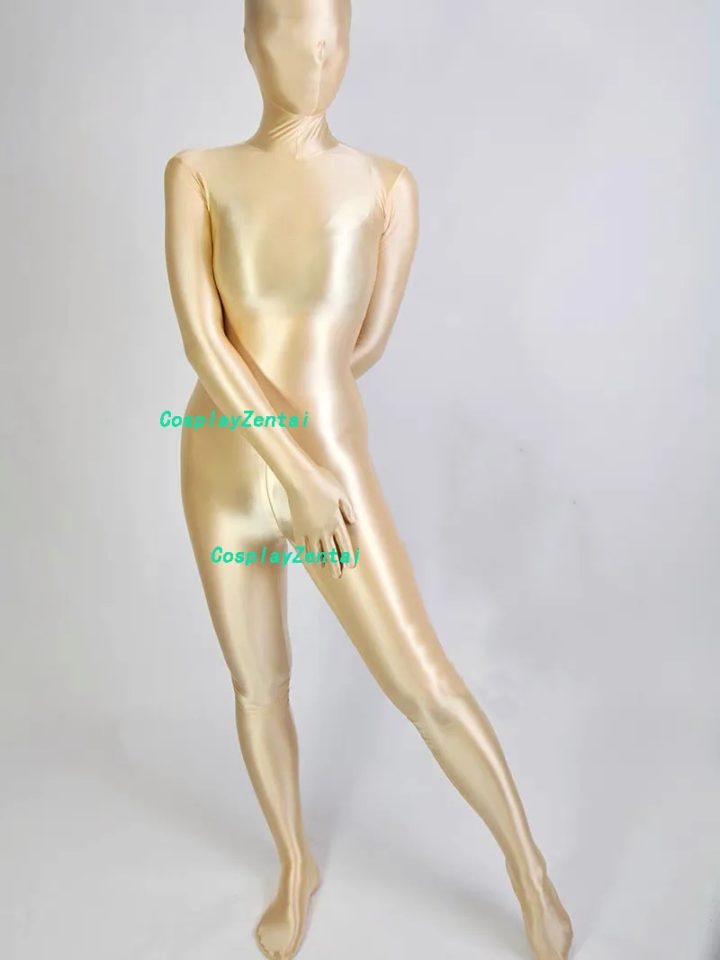 Shiny Bright Smooth Dark Flesh High Quality Spandex Zentai Bodysuits Halloween costumes Woman/Men Zentai Suit