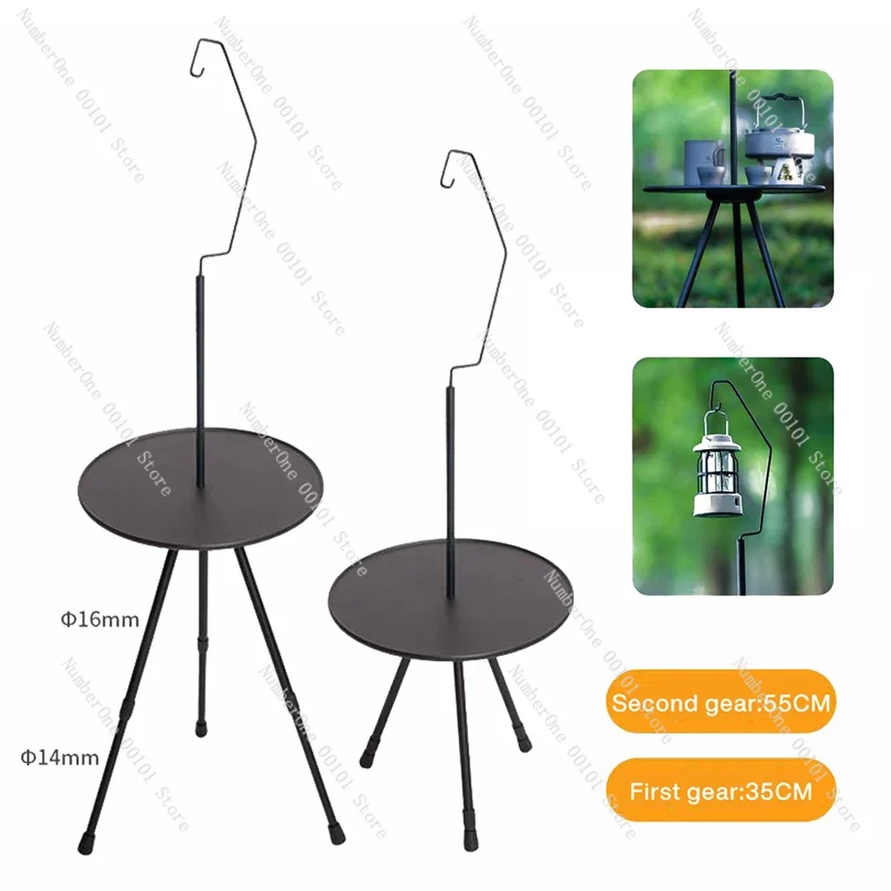 Portable Three-Legged Round Table Outdoor Camping Picnic Foldable Desk Beach Round Table Aluminum Lightweight Furniture