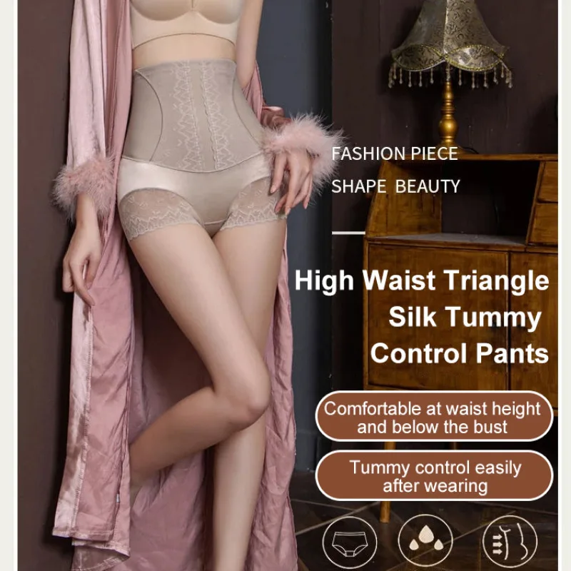 Bauchkontroll-Po-Lifting-Höschen, nahtloser Spitzen-Slip mit hoher Taille für Damen, Baumwoll-Schritt, ideal zum täglichen Abnehmen und Formen