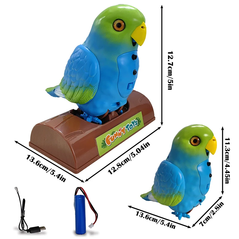 Children's Toys Electric Parrot Talking And Singing Hand Gesture Sensing Funny Record Pet Educational Toys For Baby Gifts