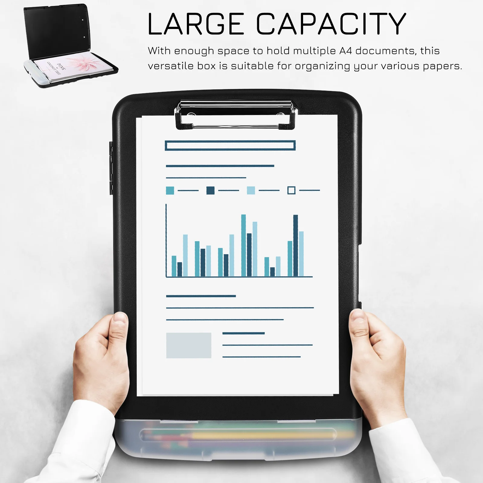 

File Box Nursing Clipboard Foldable Folder with Base Boards Storage Binder Plastic Organizer