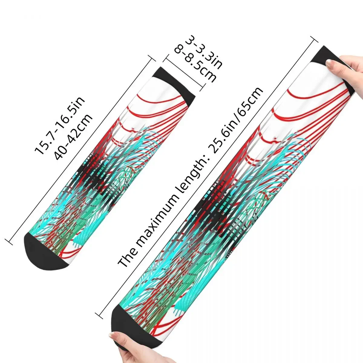 Funny Crazy Sock For Men Headphones Vintage DJ Music Art Quality Pattern Printed Crew Sock Novelty Gift