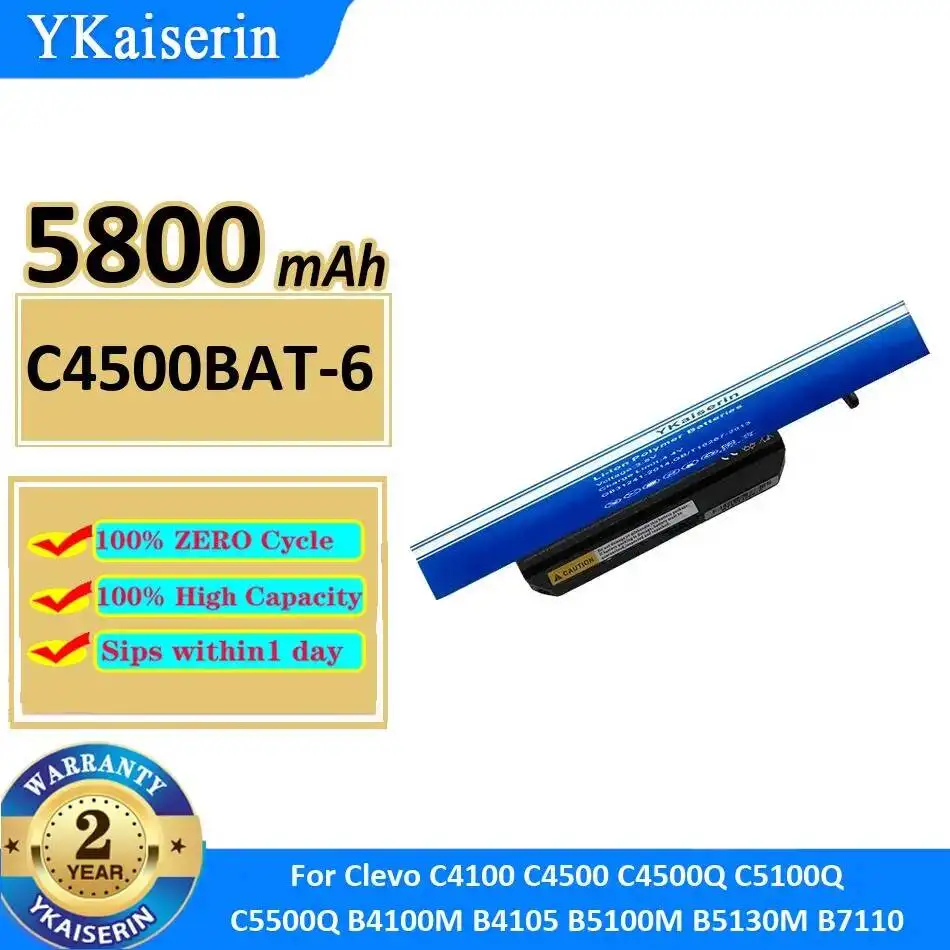 

Аккумулятор для ноутбука высокой производительности для Clevo C4100 C4500 C4500Q C5100Q C5500Q B4100M B4105 B5100M B5130M B7110 5800 мАч C4500BAT-6