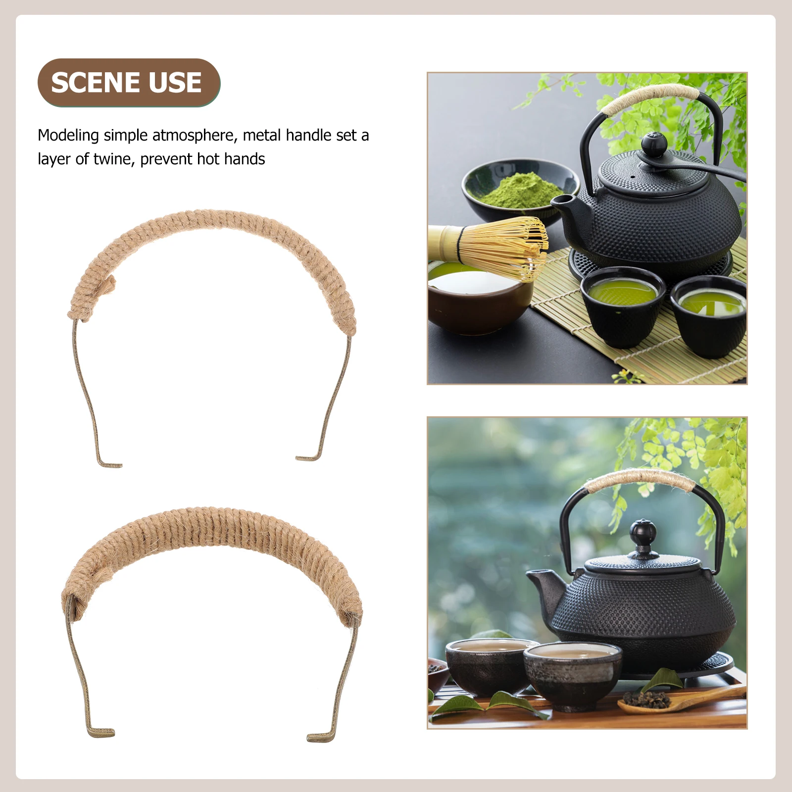 

Ceramic Teapot Grip Handle Lightweight Antiscald Kettle Accessories Easy Installation Longlasting Rustic